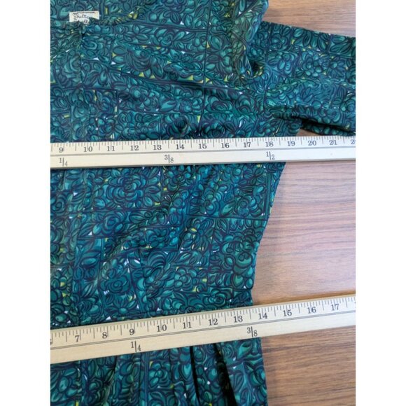 Vintage 60s Soft Nylon Shelton Stroller Green Retro Floral 2 Piece Dress Set A1 - Picture 14 of 16